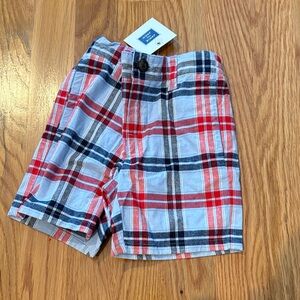 Janie and Jack Red and Blue Plaid Shorts